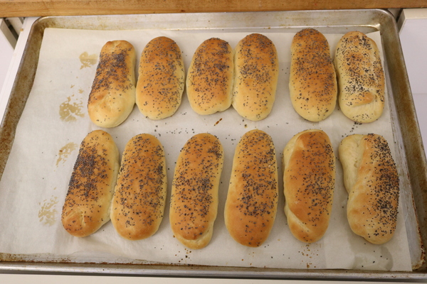 Buns after baking